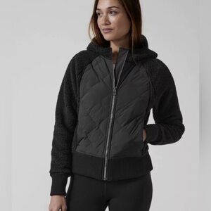 Athleta Apres Tugga Down Jacket Black Sherpa Women’s XL NWT
